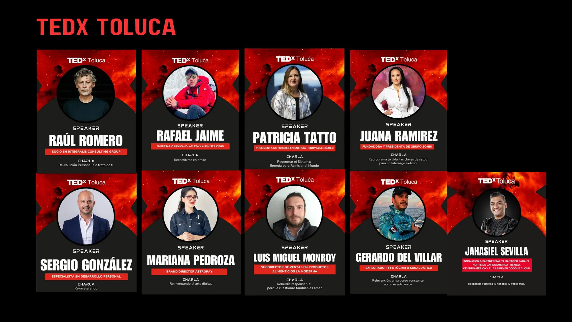 Oradores participantes de TEDx Toluca 2025